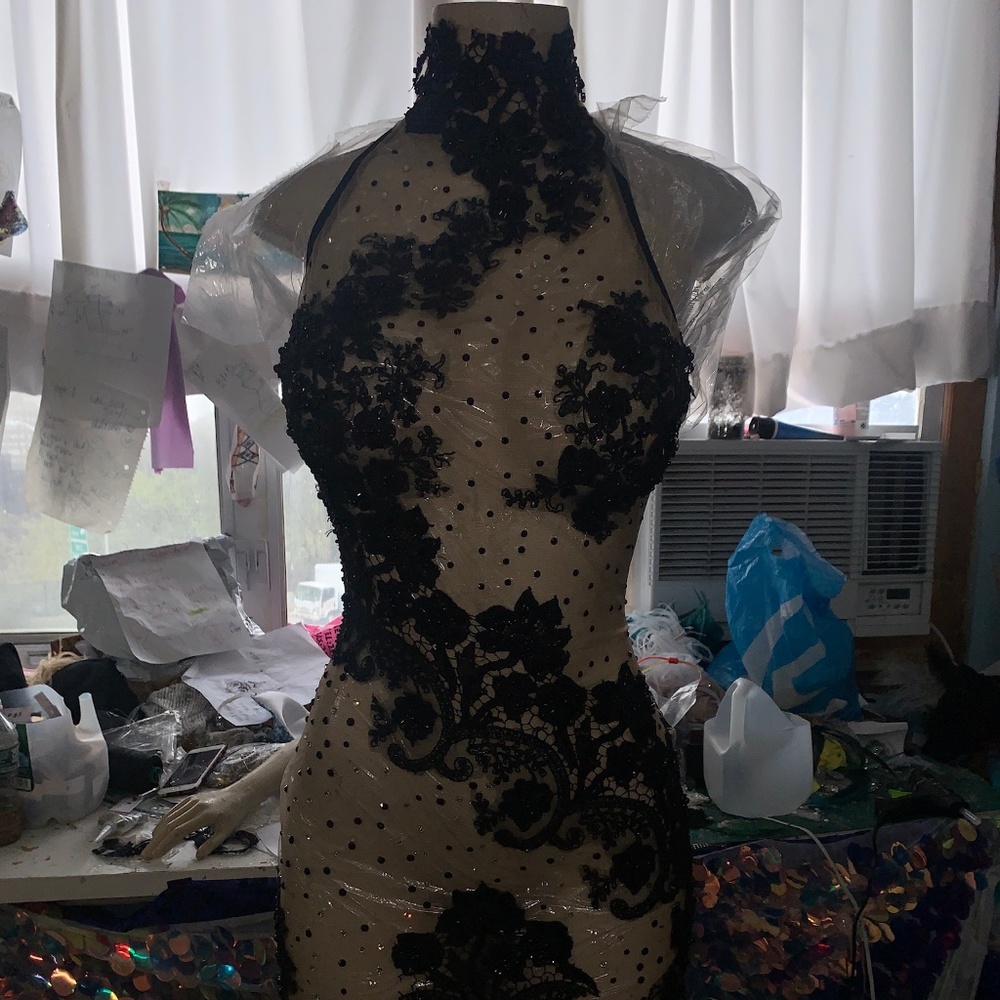 Mesh floral birthday dress.